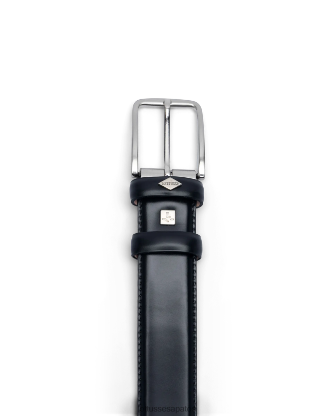 Lottusse coleção fivela de panturrilha brilhante cinturon 8TX8R4432 acessórios preto