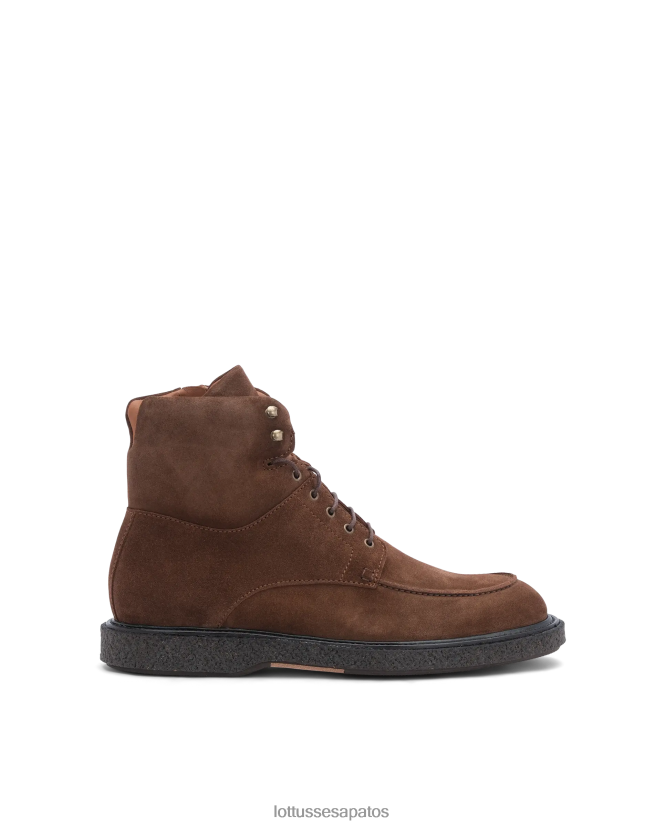 Lottusse homens Brisbane bezerro camurça botas com zíper 8TX8R4183 calçados marrom
