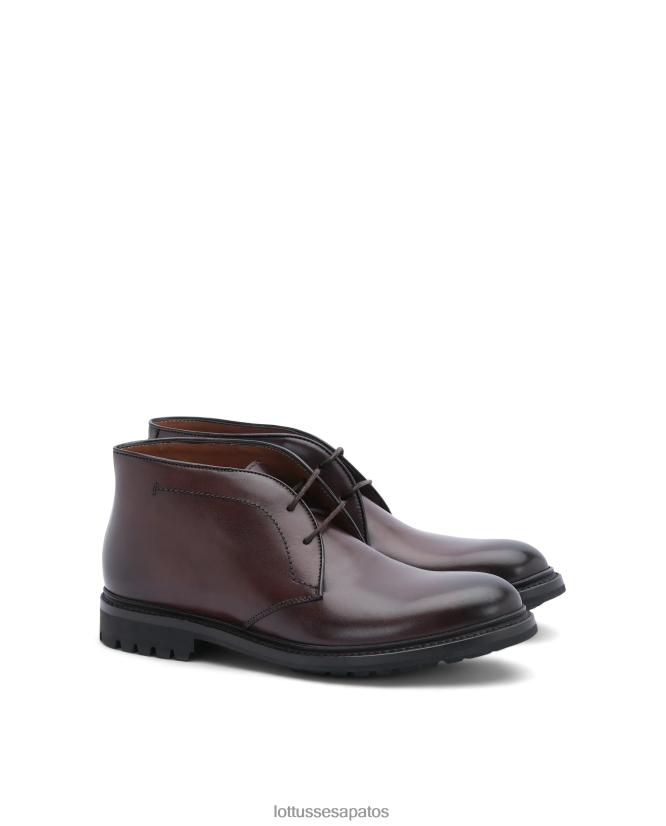 Lottusse homens Bota Walton Crust com cano curto e anilina 8TX8R4130 calçados café