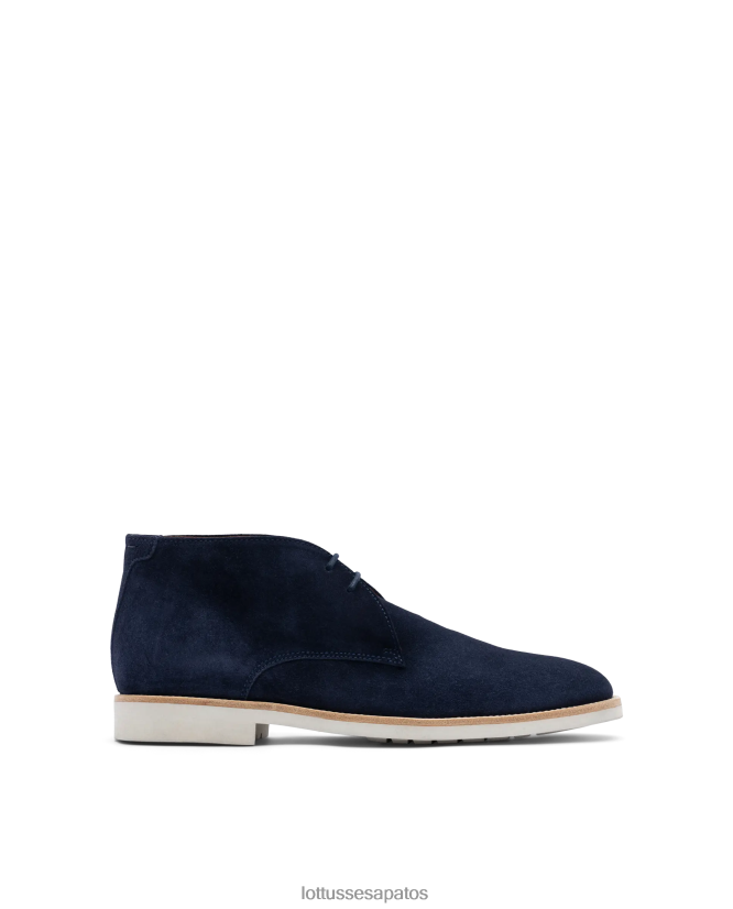 Lottusse homens bota venice em camurça 8TX8R490 calçados azul marinho