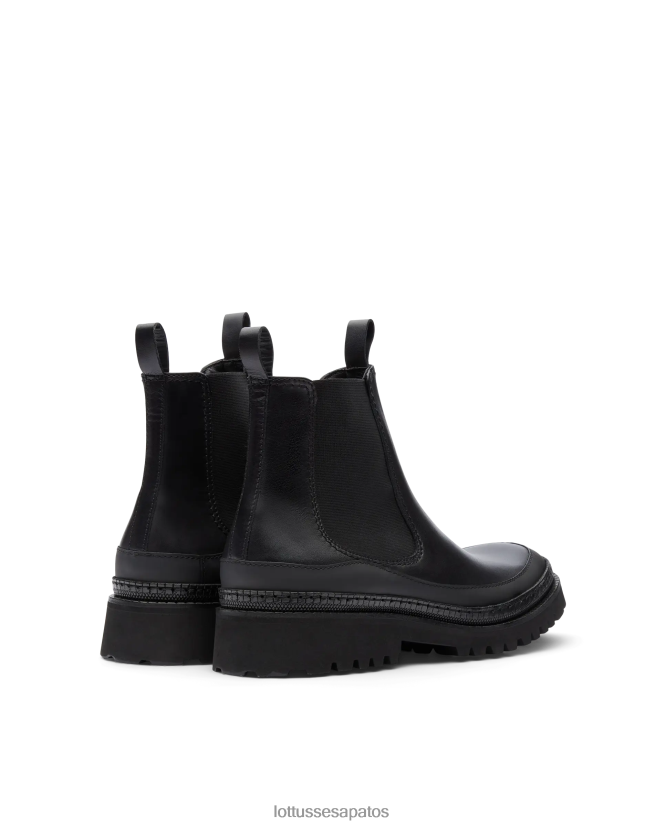 Lottusse homens covent bota cano curto 8TX8R4177 calçados preto