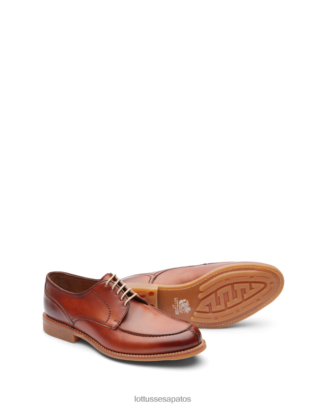 Lottusse homens Walton Crust Anilina Bezerro Derby 8TX8R461 calçados marrom