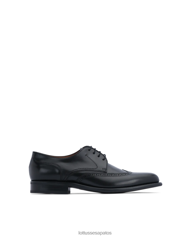 Lottusse homens derby de bezerro brilhante premium 8TX8R442 calçados preto