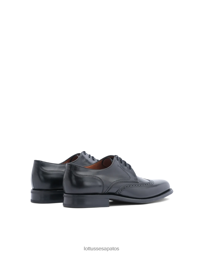 Lottusse homens derby de bezerro brilhante premium 8TX8R442 calçados preto