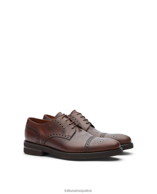 Lottusse homens derby de bezerro de cera holborn 8TX8R4148 calçados marrom