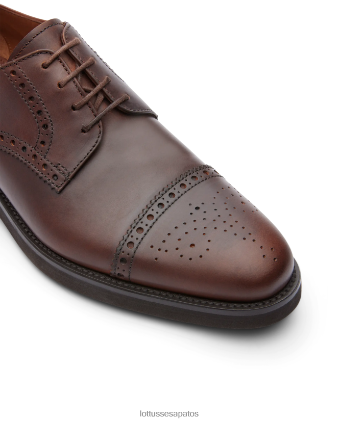 Lottusse homens derby de bezerro de cera holborn 8TX8R4148 calçados marrom
