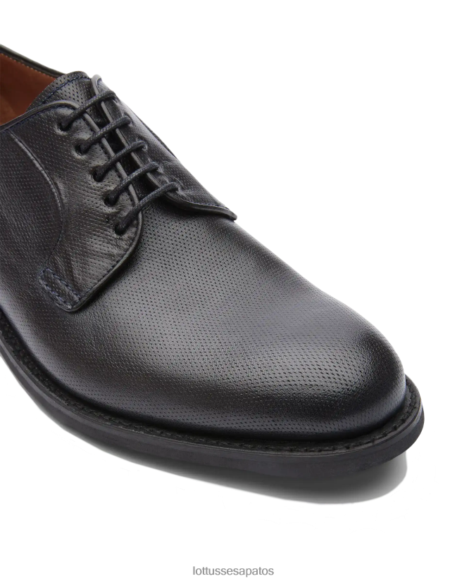 Lottusse homens derby de couro com relevo walton canguro 8TX8R469 calçados azul marinho