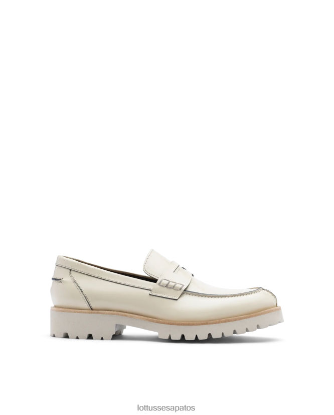 Lottusse homens covent mocassins brilhantes 8TX8R492 calçados bege