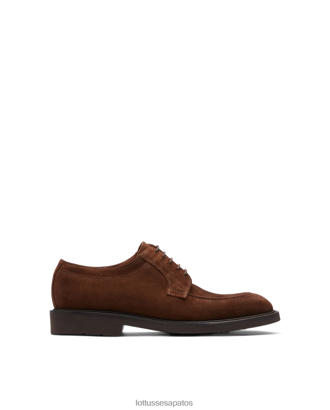 Lottusse homens mocassim baltimore bezerro camurça derby 8TX8R4161 calçados marrom