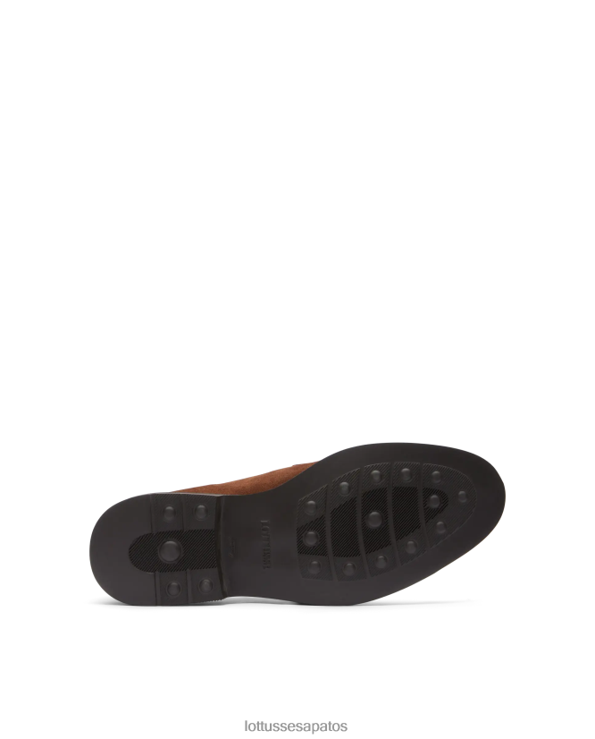 Lottusse homens mocassim baltimore bezerro camurça derby 8TX8R4161 calçados marrom
