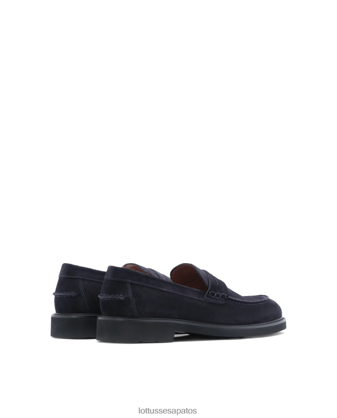 Lottusse homens mocassins de camurça baltimore 8TX8R4164 calçados marinha