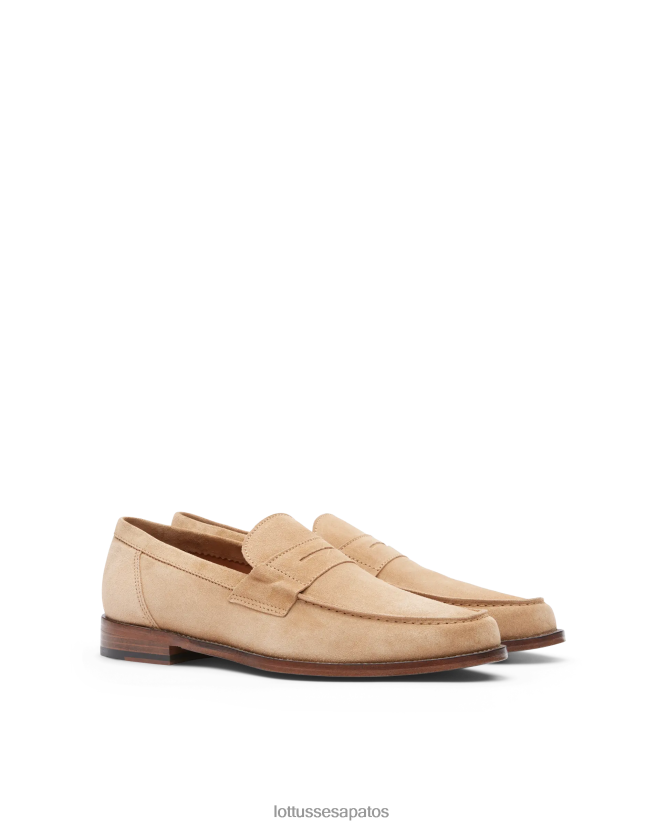 Lottusse homens mocassins de camurça daytona 8TX8R465 calçados marrom