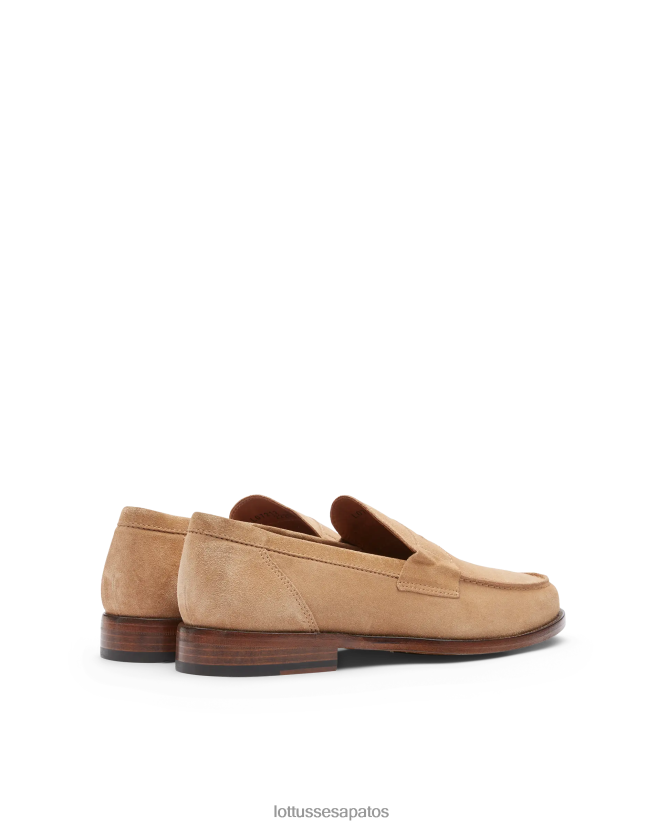 Lottusse homens mocassins de camurça daytona 8TX8R465 calçados marrom