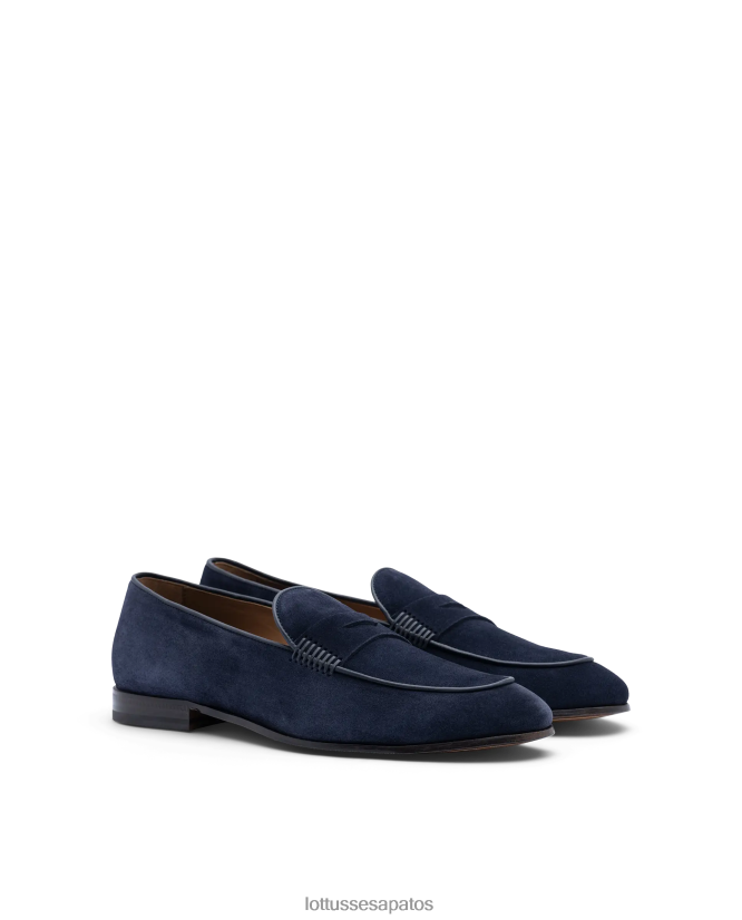 Lottusse homens mocassins de camurça verona 8TX8R478 calçados azul marinho