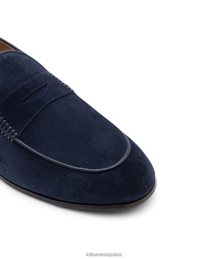 Lottusse homens mocassins de camurça verona 8TX8R478 calçados azul marinho
