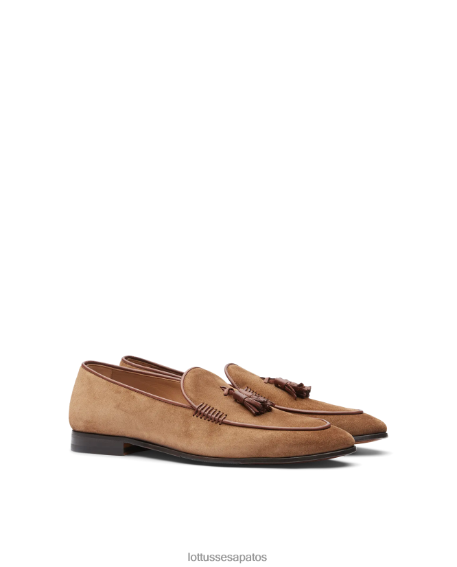Lottusse homens mocassins de camurça verona 8TX8R486 calçados marrom