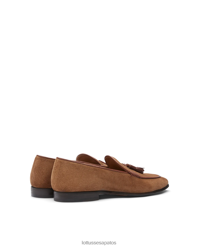 Lottusse homens mocassins de camurça verona 8TX8R486 calçados marrom