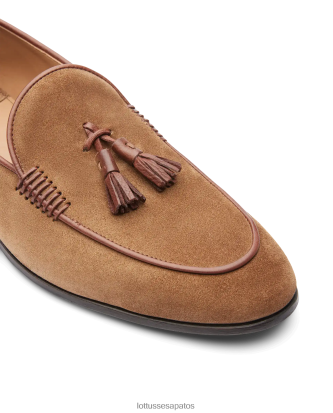 Lottusse homens mocassins de camurça verona 8TX8R486 calçados marrom