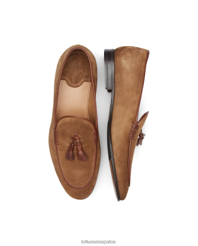 Lottusse homens mocassins de camurça verona 8TX8R486 calçados marrom
