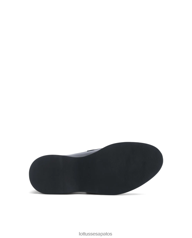Lottusse homens mocassins macios de cordeiro luca 8TX8R4173 calçados preto