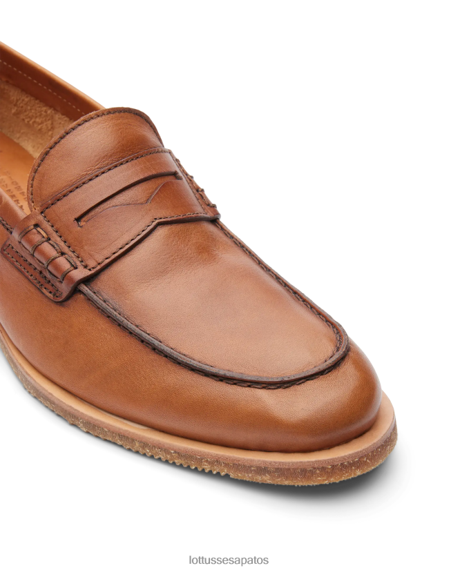 Lottusse homens mocassins macios terra vaqueta 8TX8R484 calçados marrom