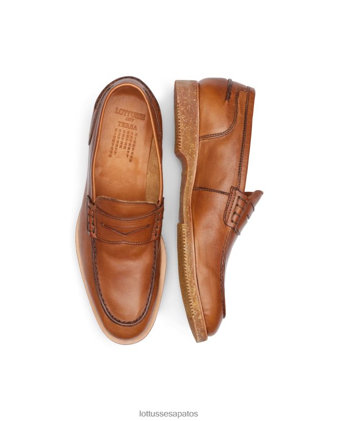 Lottusse homens mocassins macios terra vaqueta 8TX8R484 calçados marrom