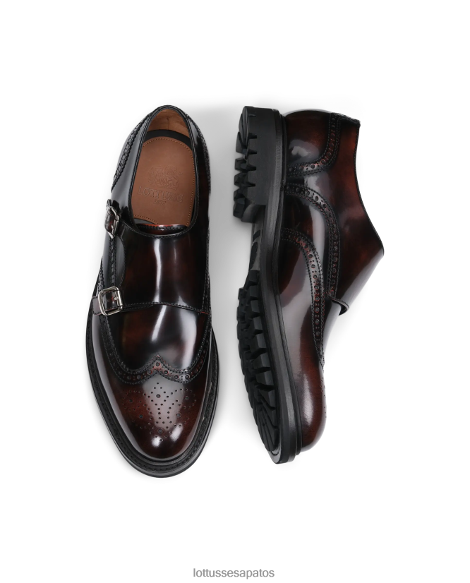 Lottusse homens sapato monge walton 8TX8R441 calçados marrom