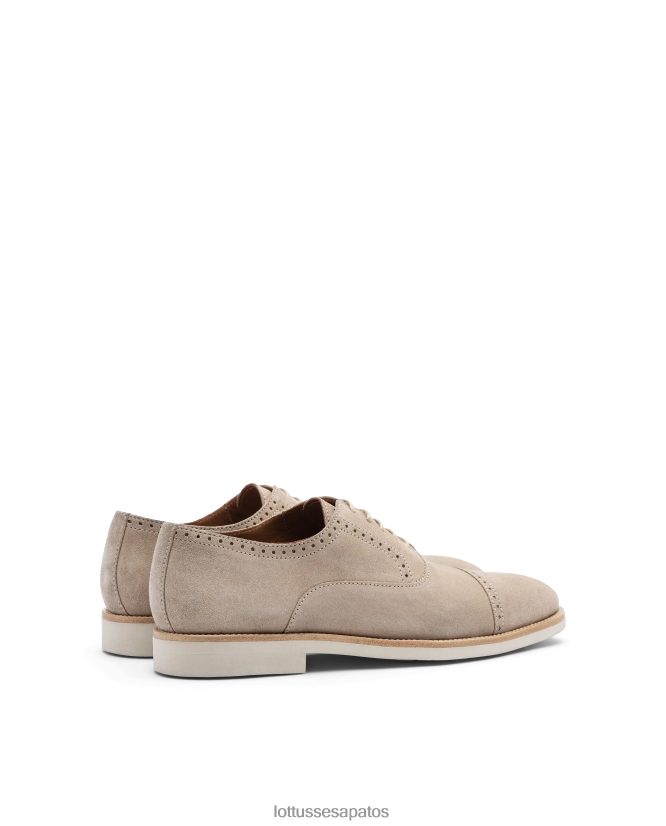 Lottusse homens Veneza escova de bezerro em relevo oxford 8TX8R479 calçados cinza