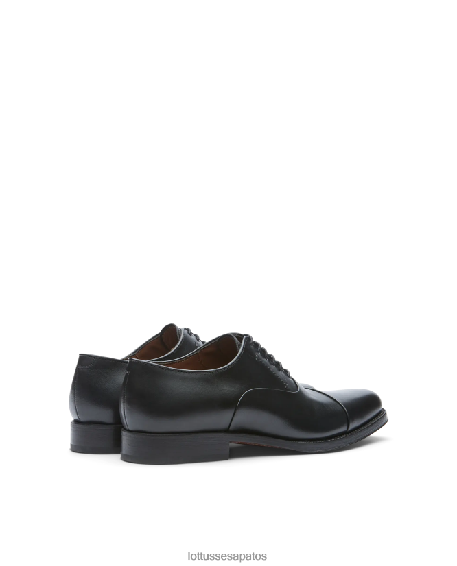 Lottusse homens crosta premium anilina bezerro oxford 8TX8R41 calçados preto
