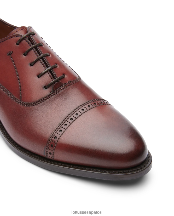 Lottusse homens premium bordeaux crosta anilina bezerro oxford 8TX8R452 calçados preto