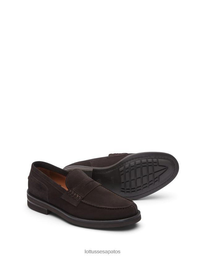 Lottusse homens sapato barco daytona camurça 8TX8R45 calçados café