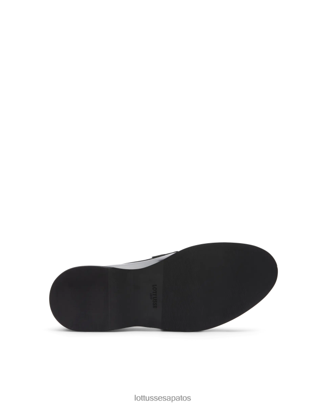 Lottusse homens sapatos de barco de bezerro com fichário polido luca 8TX8R4170 calçados preto