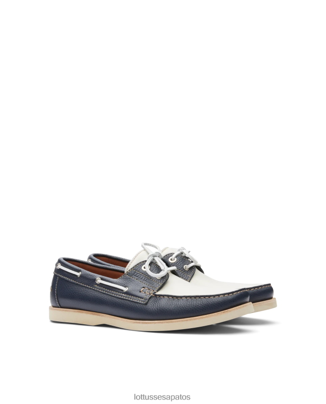 Lottusse homens sapatos de barco de bezerro de grãos oceânicos 8TX8R4121 calçados multicolorido