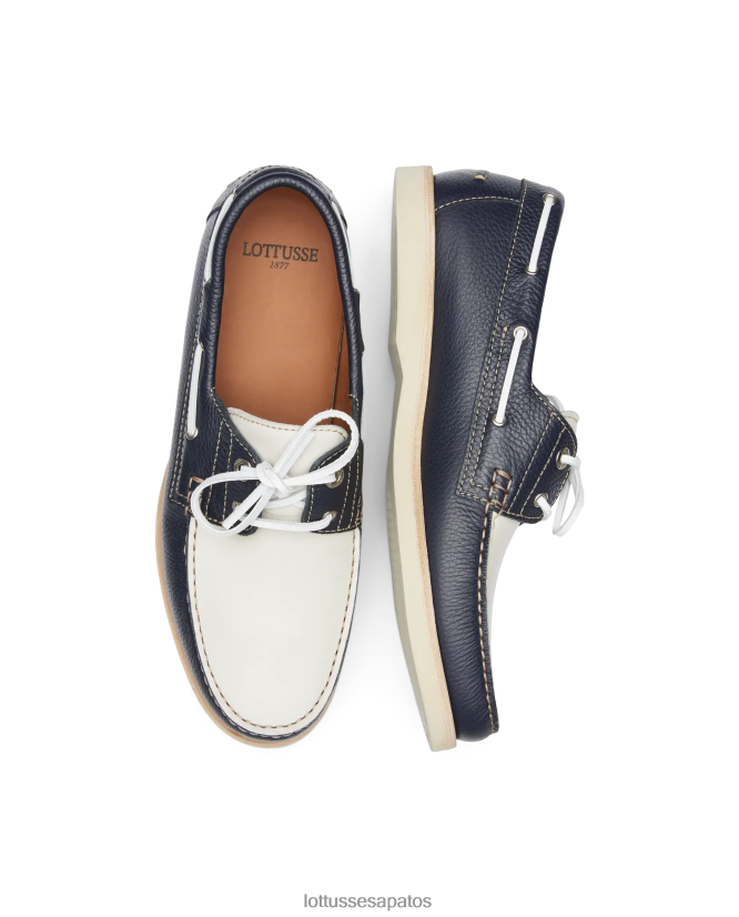 Lottusse homens sapatos de barco de bezerro de grãos oceânicos 8TX8R4121 calçados multicolorido