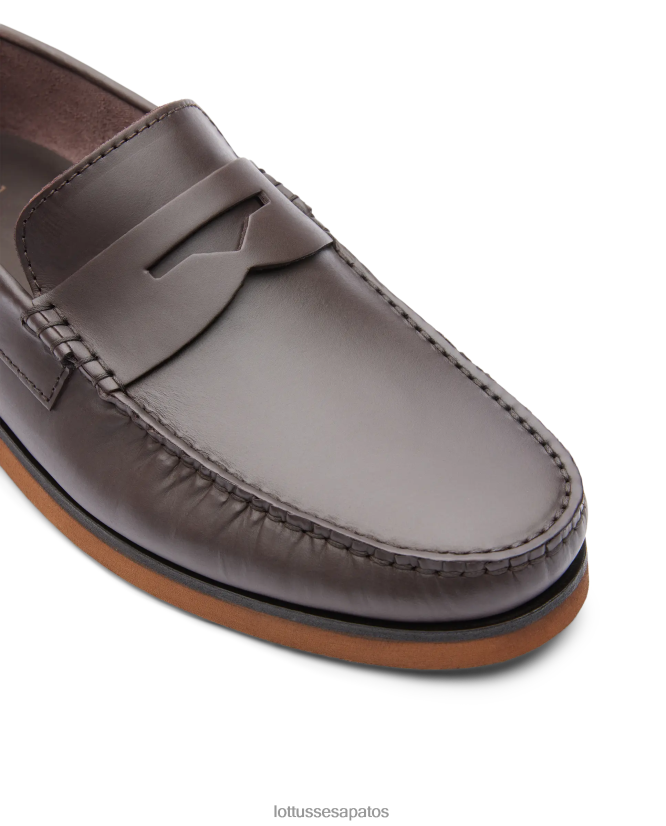 Lottusse homens sapatos de barco de cera oceânica 8TX8R4103 calçados café