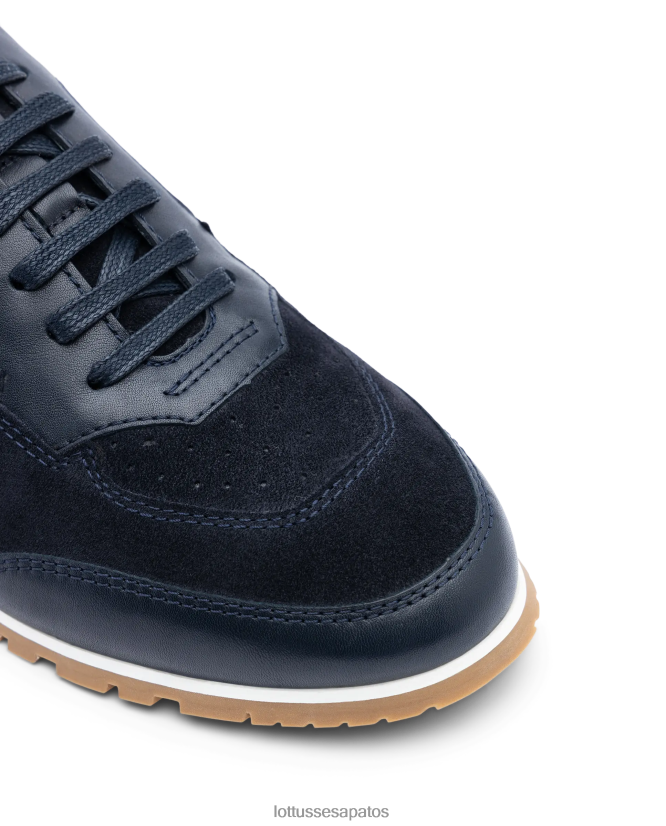 Lottusse homens tênis mancor soft bezerro 8TX8R4116 calçados azul marinho