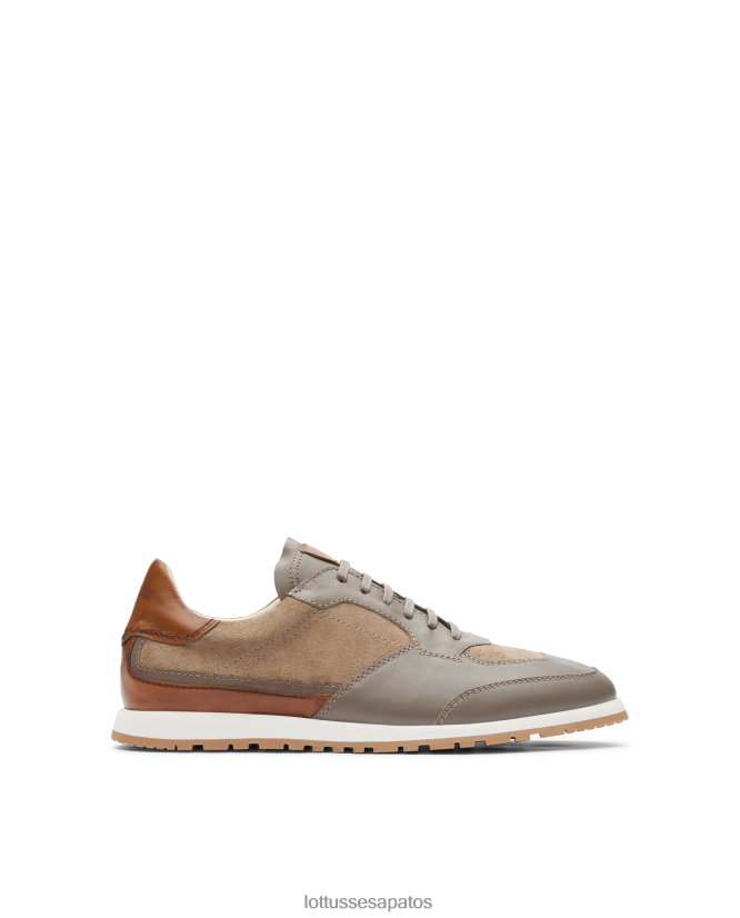 Lottusse homens tênis mancor soft bezerro 8TX8R4195 calçados cinza