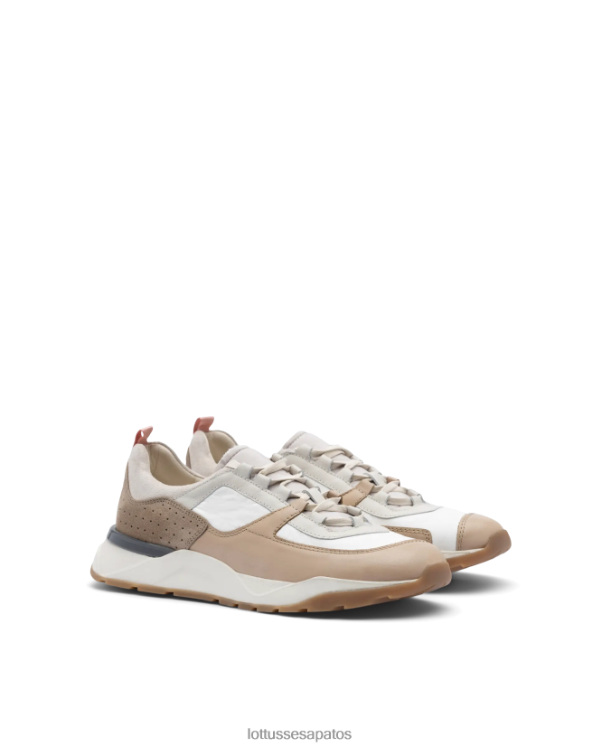 Lottusse homens tênis osaka multicolorido de panturrilha macia 8TX8R4120 calçados natural