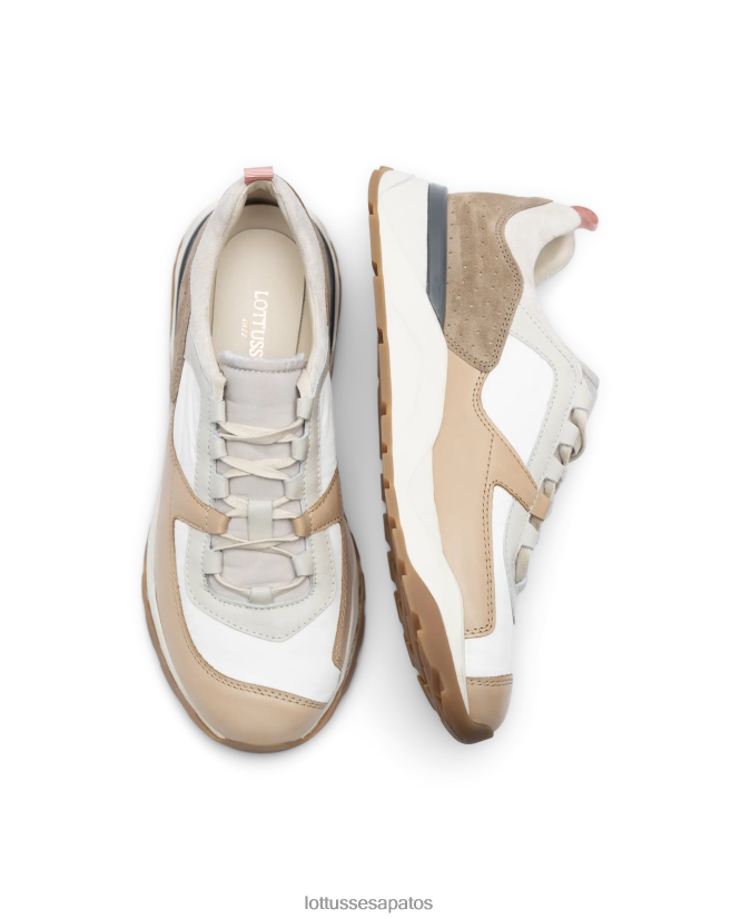 Lottusse homens tênis osaka multicolorido de panturrilha macia 8TX8R4120 calçados natural