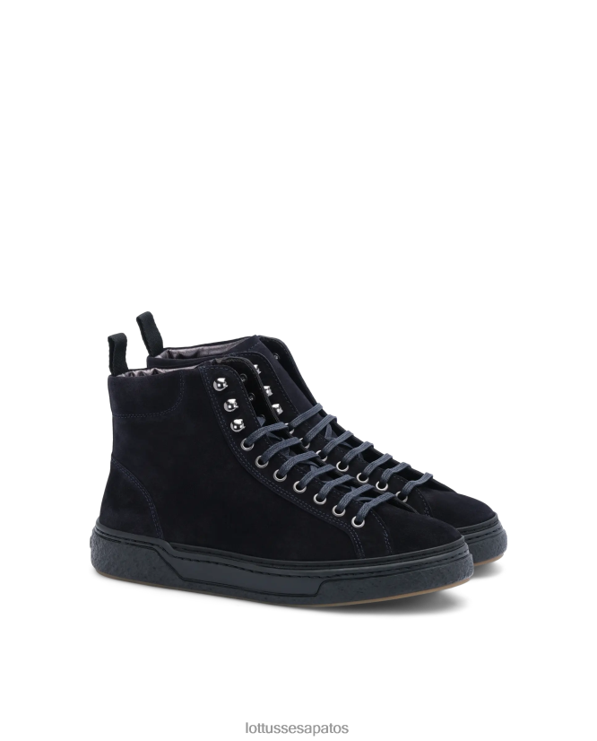 Lottusse homens tênis torino camurça bezerro 8TX8R4191 calçados marinha