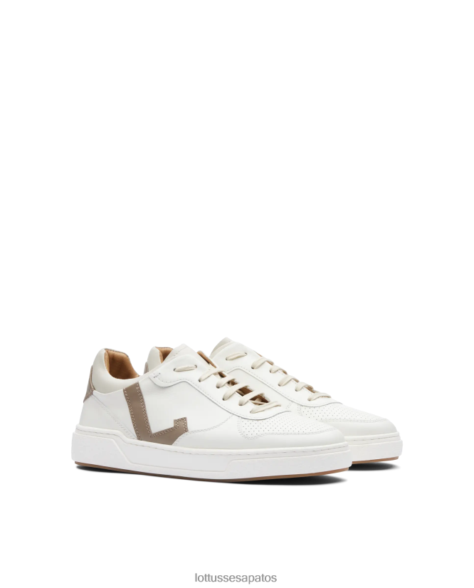 Lottusse homens tênis torino de grão liso 8TX8R4192 calçados off white