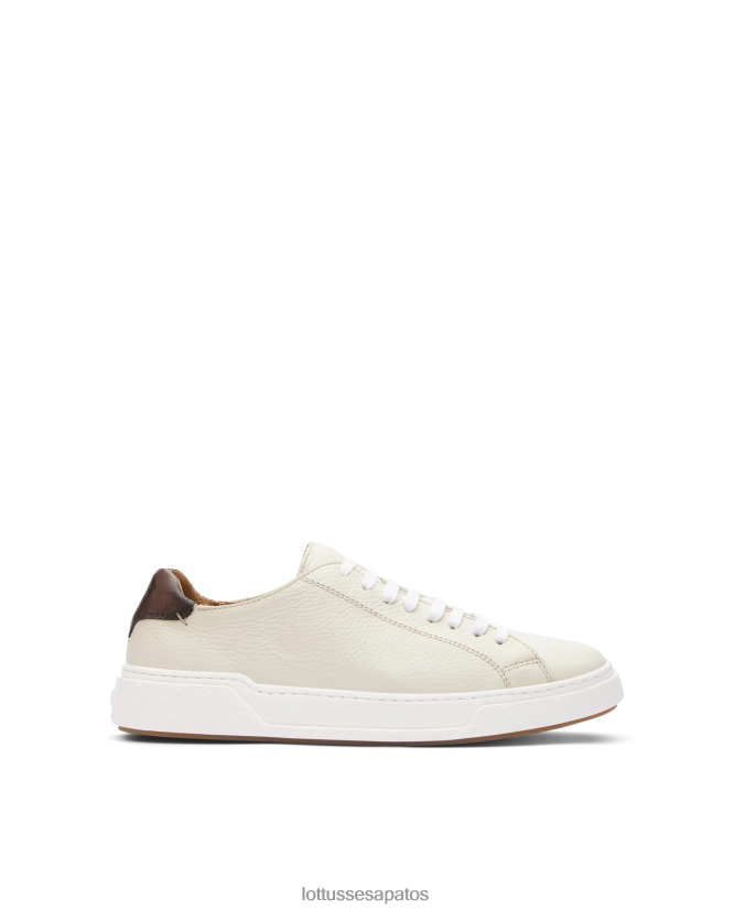 Lottusse homens tênis torino grão bezerro 8TX8R4106 calçados off white