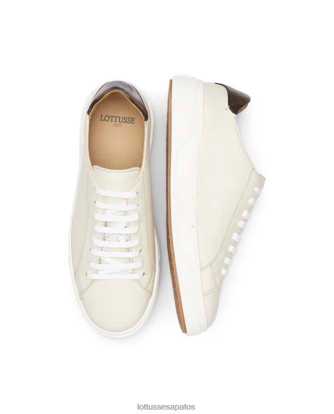 Lottusse homens tênis torino grão bezerro 8TX8R4106 calçados off white