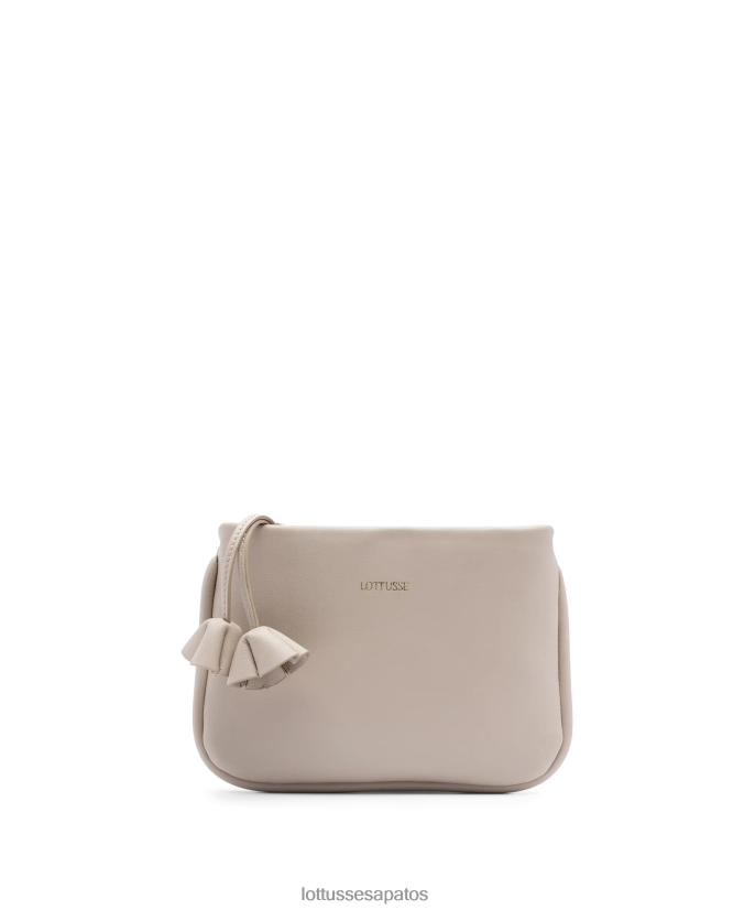 Lottusse mulheres bolsa serena com alça superior de bezerro de grão liso 8TX8R4335 acessórios bege