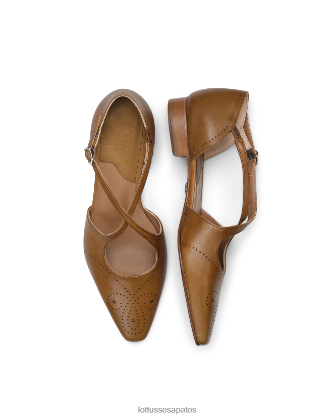 Lottusse mulheres Bailarinas de bezerro smithson crust anilina 8TX8R4216 calçados verde oliva