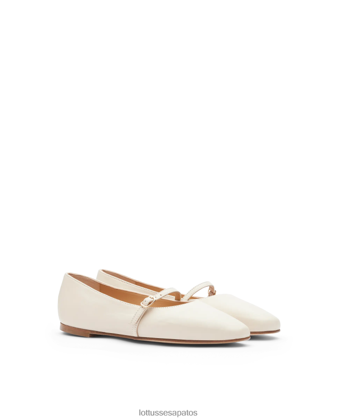Lottusse mulheres bailarinas de cordeiro macio goya 8TX8R4268 calçados off white