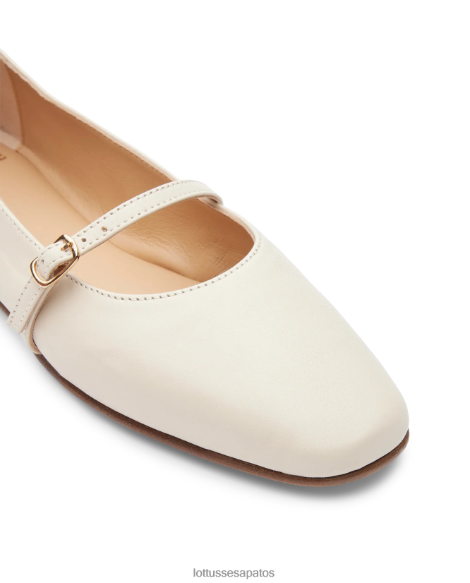 Lottusse mulheres bailarinas de cordeiro macio goya 8TX8R4268 calçados off white