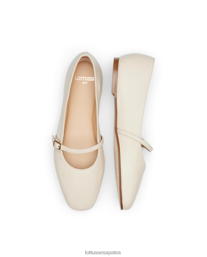 Lottusse mulheres bailarinas de cordeiro macio goya 8TX8R4268 calçados off white