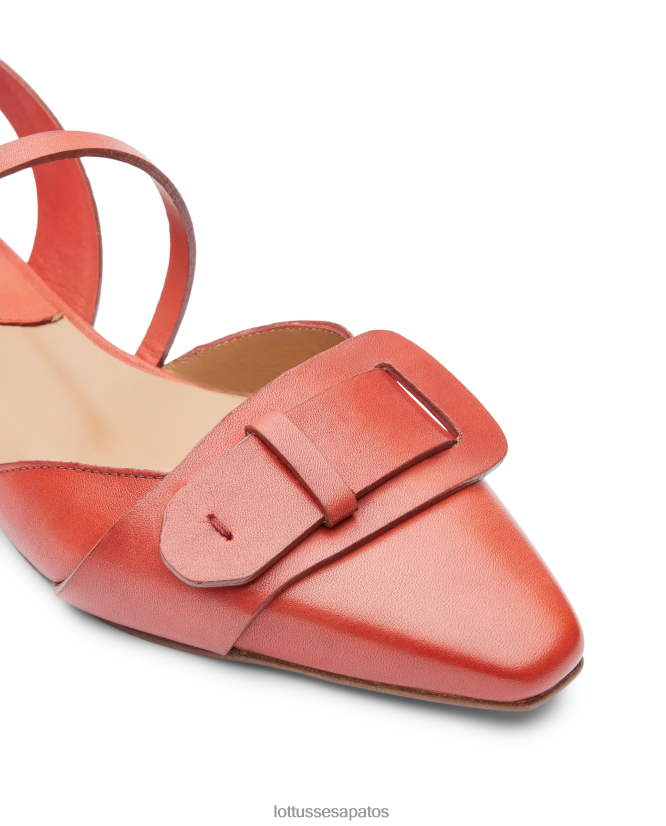 Lottusse mulheres smithson crust anilina bezerro bailarinas 8TX8R4218 calçados vermelho