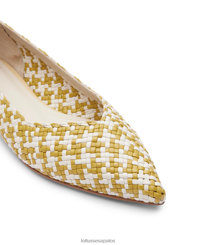 Lottusse mulheres bombas de couro de malha de cordeiro de verão 8TX8R4312 calçados multicolorido